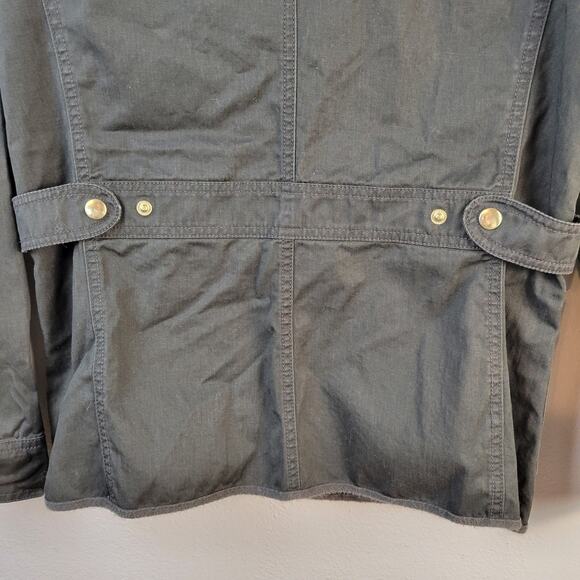 J Crew Downtown Field Jacket Women's XS Army Green Gold Zip Snap Chore Safari - Picture 4 of 13